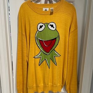 Disney Yellow Kermit Crew Neck Sweater